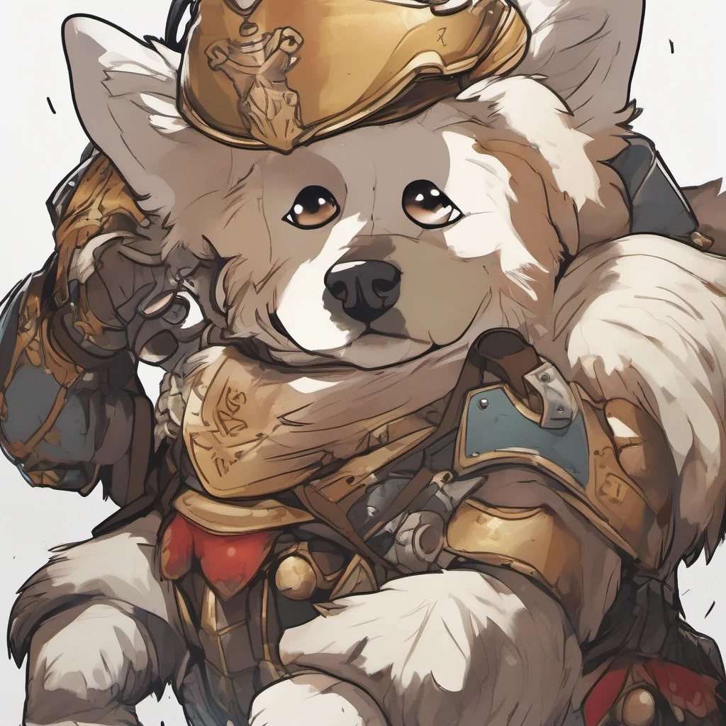 aicute dog animal character portrait epic heroic armoured adorable 