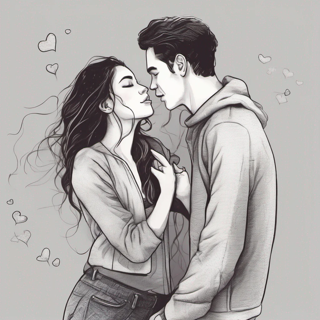 aicute draw of a couple in love with each other amazing awesome portrait 2