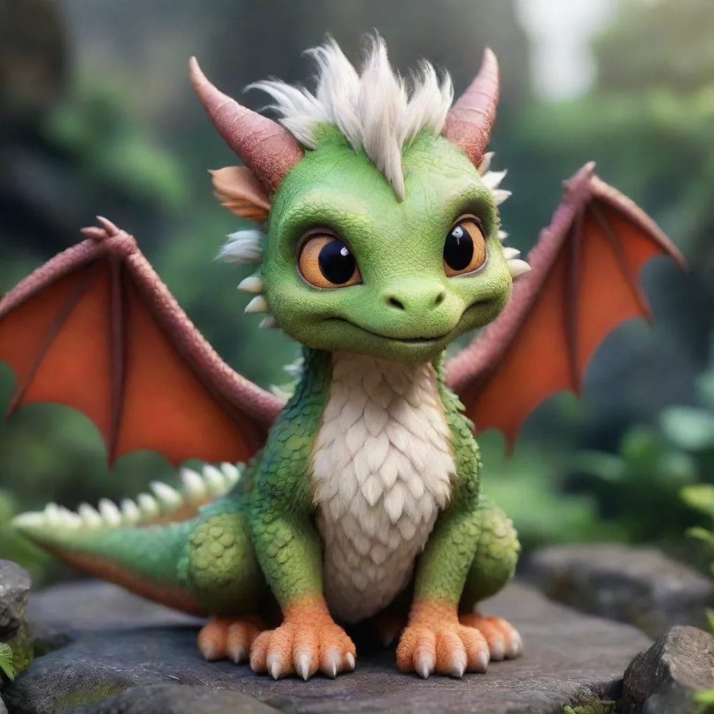 aicute fluffy dragon hd detailed