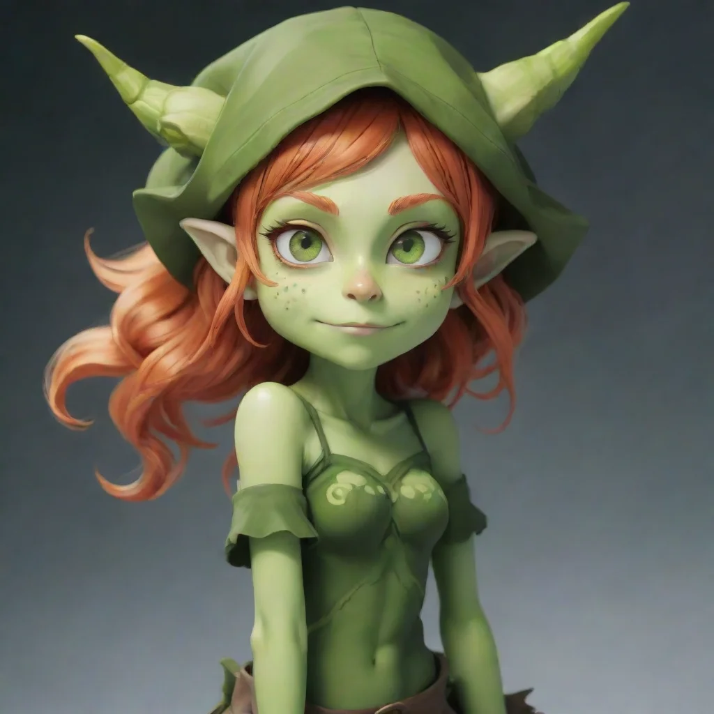 aicute ginger goblin girl green skin anime
