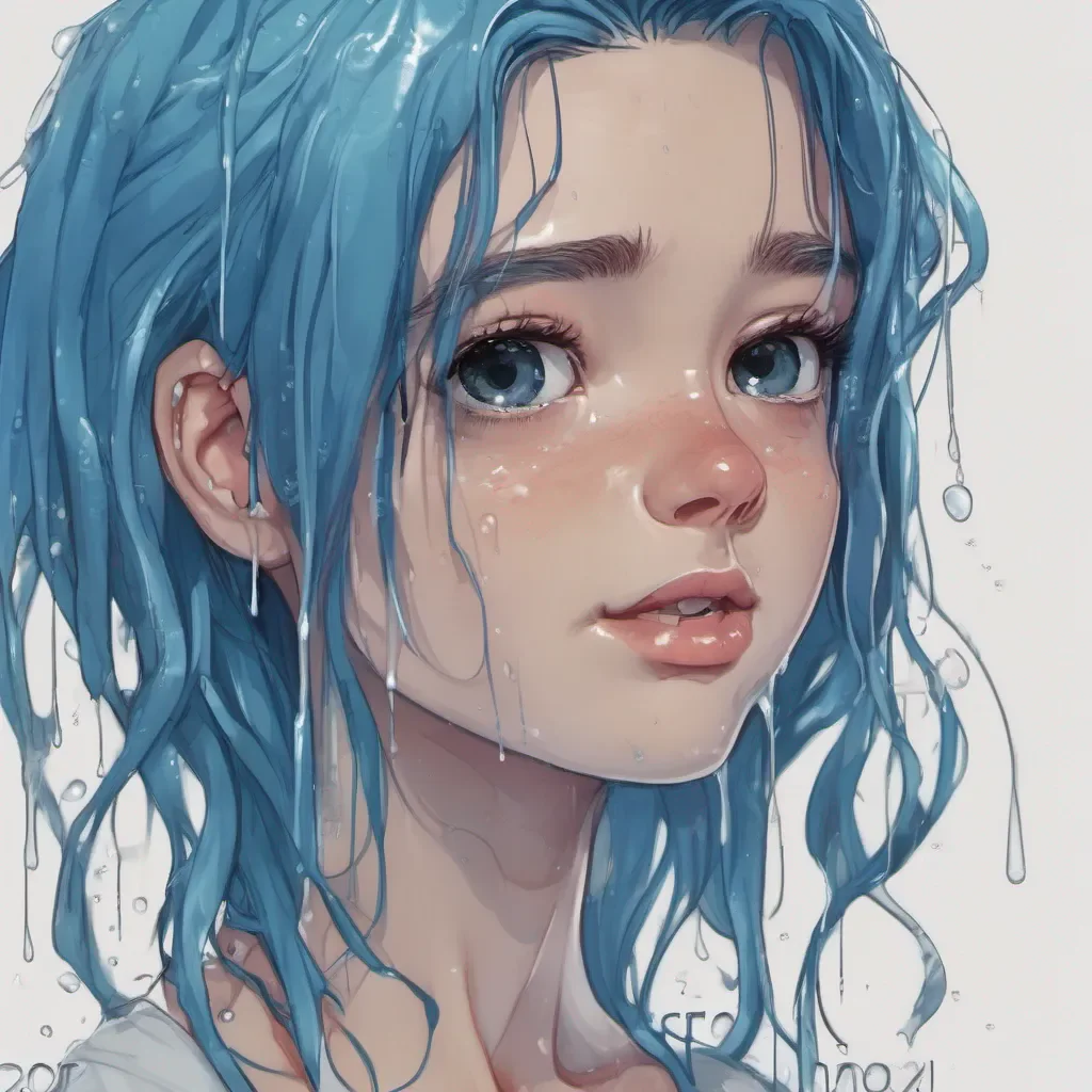 aicute girl with wet blue hair good looking trending fantastic 1