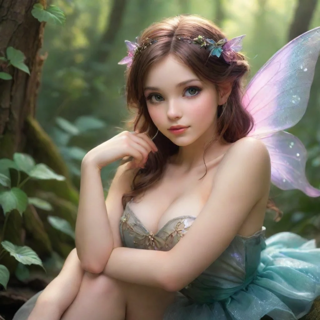 aicute seductive fairy laying in hand