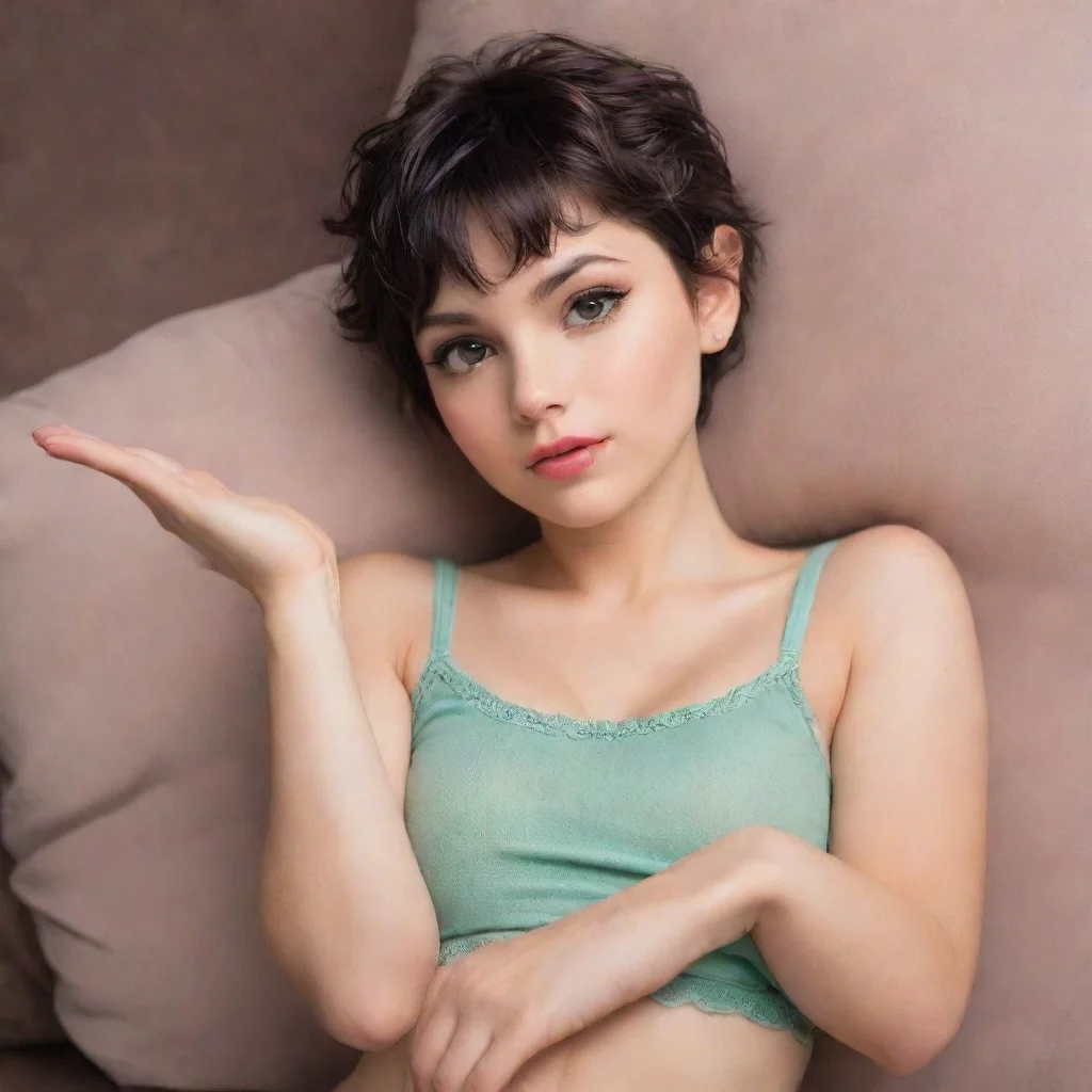 aicute seductive pixie laying in hand