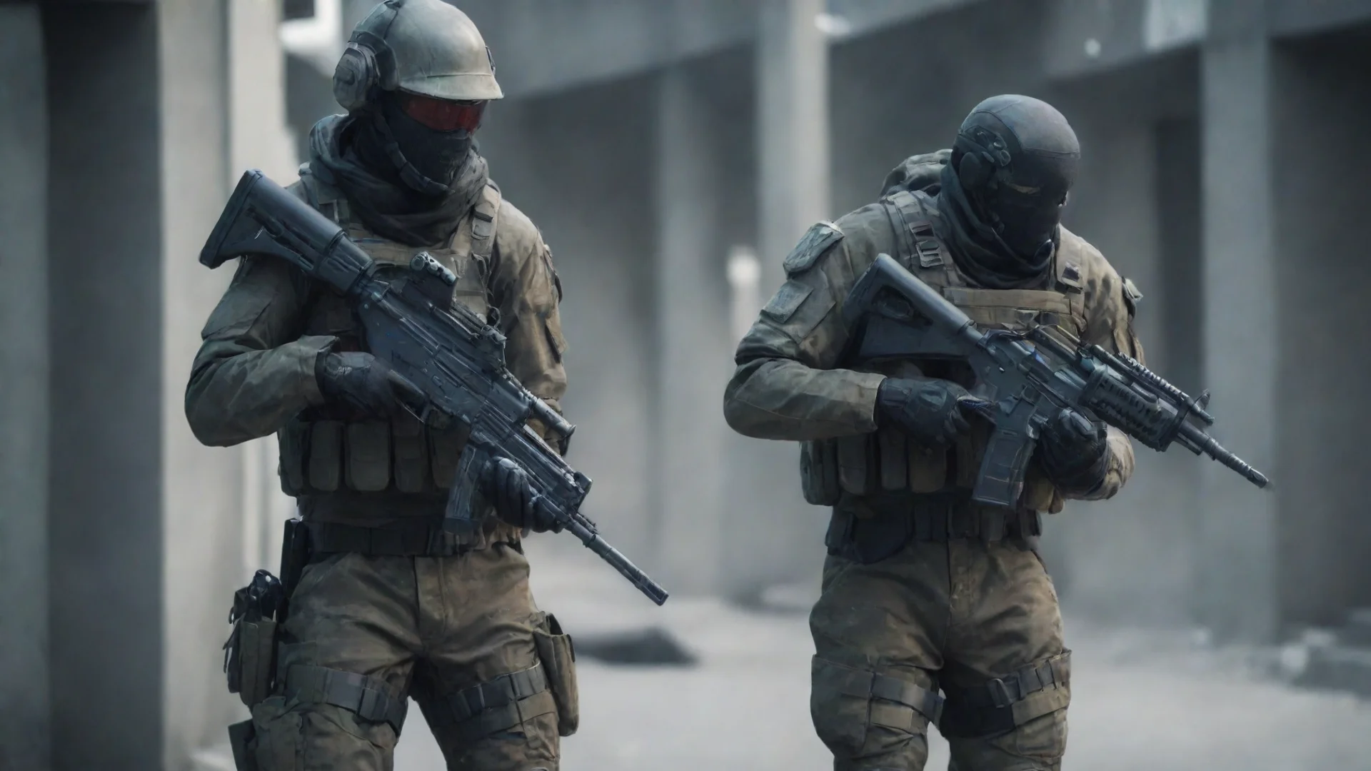 cyber soldier with ak47 wide