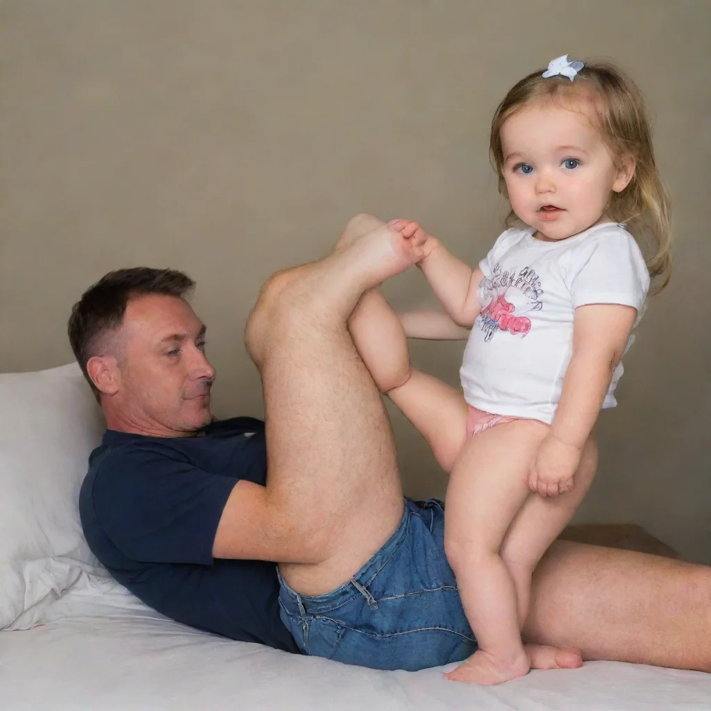 aidad touches daughter. her legs are spread open.