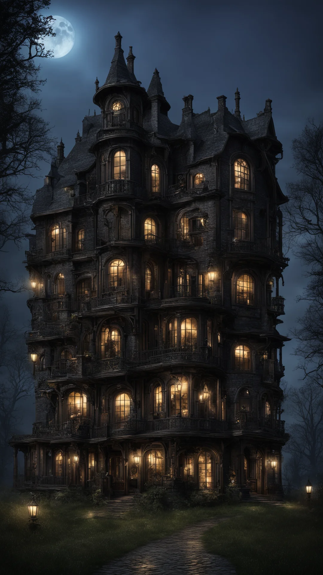 aidark steampunk estate at night amazing awesome portrait 2 tall