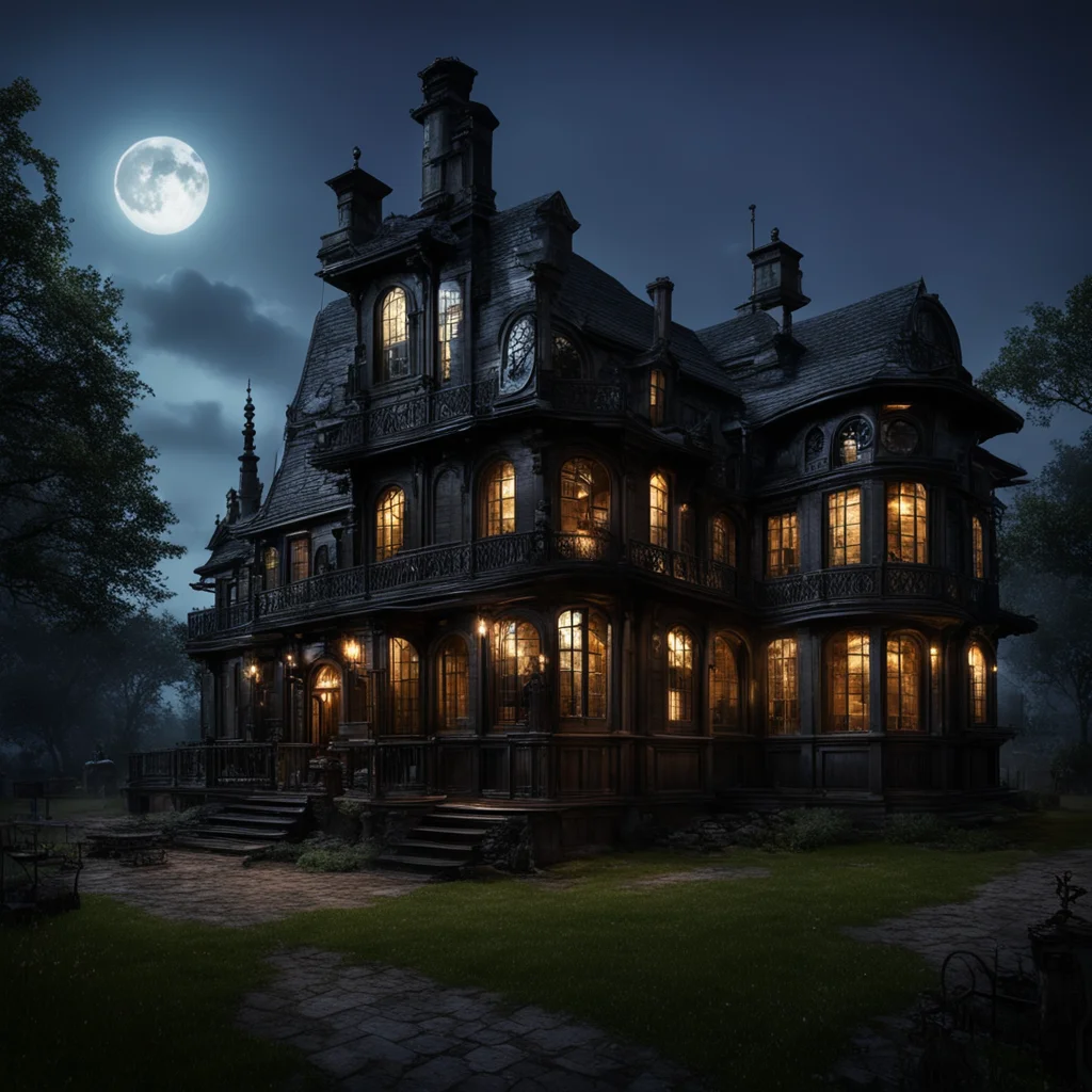aidark steampunk estate at night