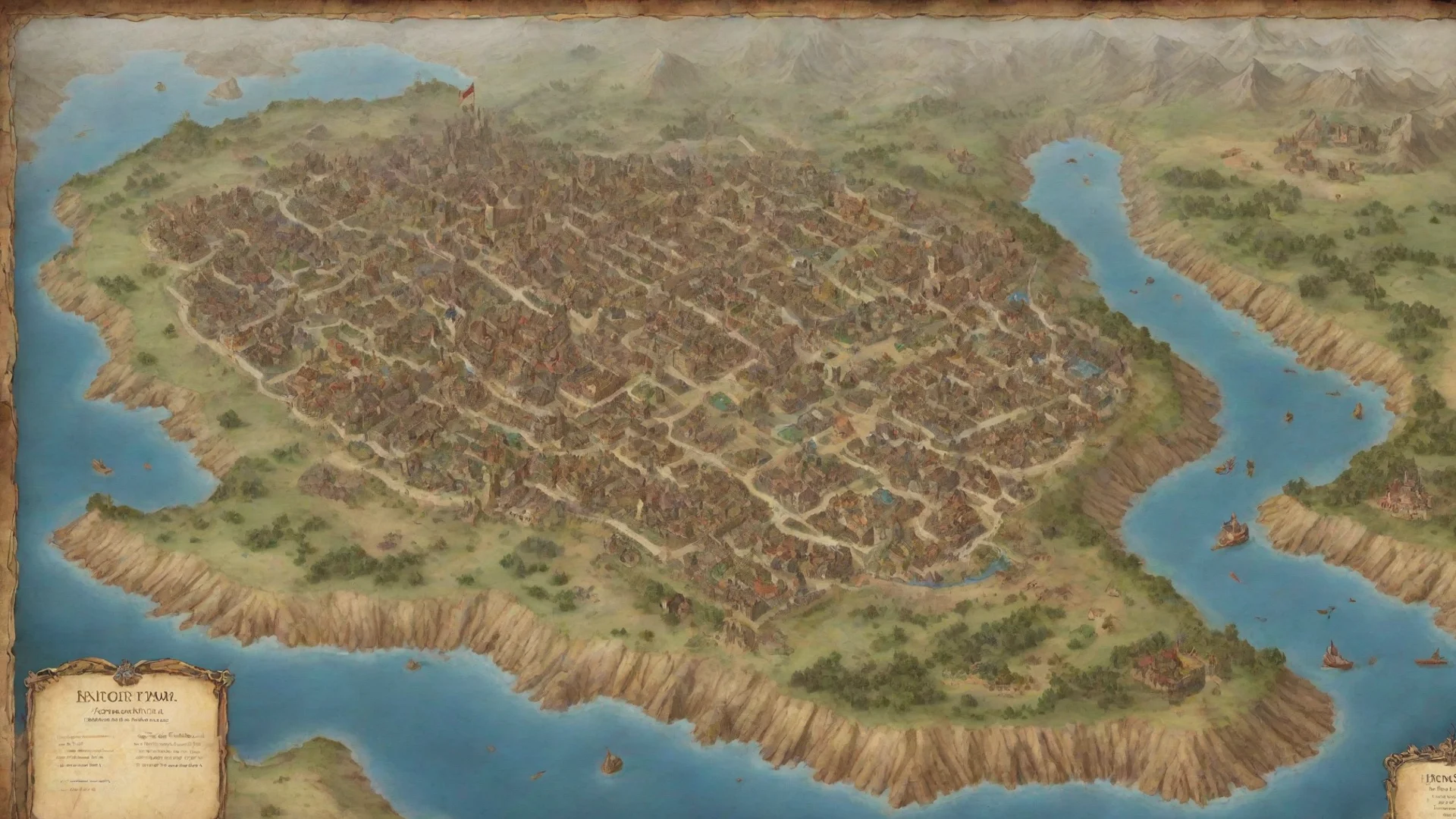 design a map for a kingdom torn by war. wide