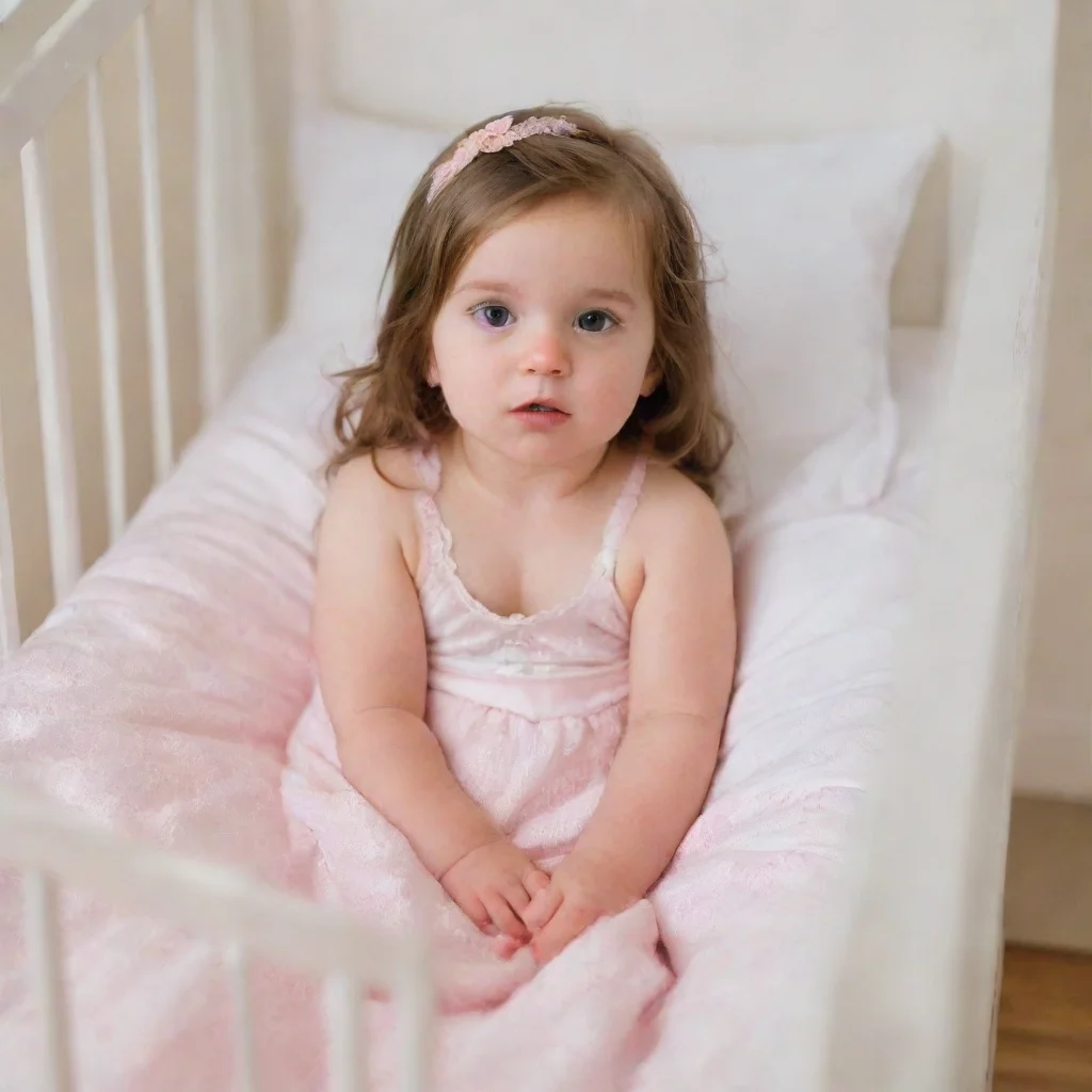 diaped girl in crib