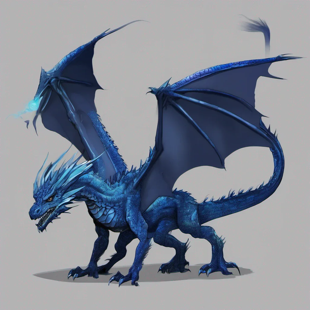 digital art blue female feral dragon