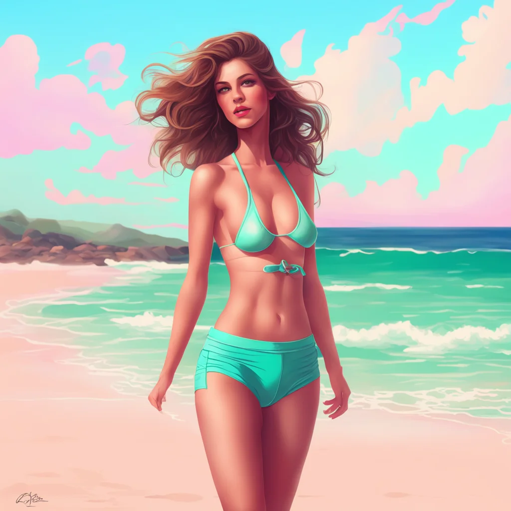aidigital art of a beach babe