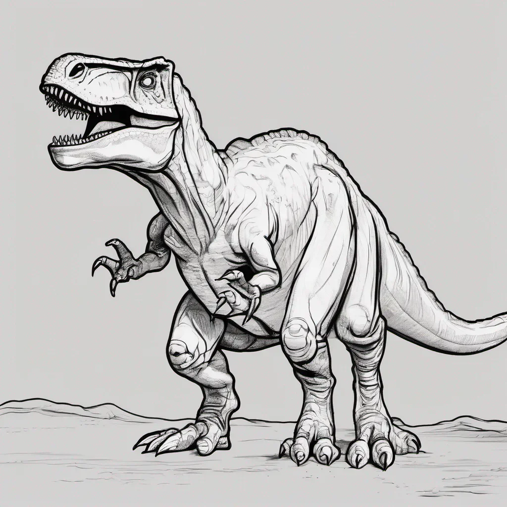 aidinosaur t rex line art amazing awesome portrait 2
