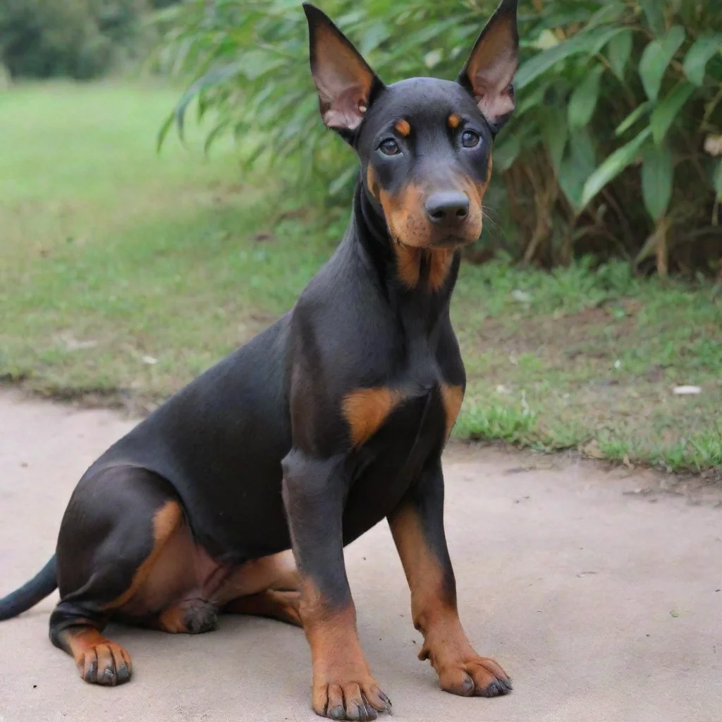 aidoberman bebes de color cafe