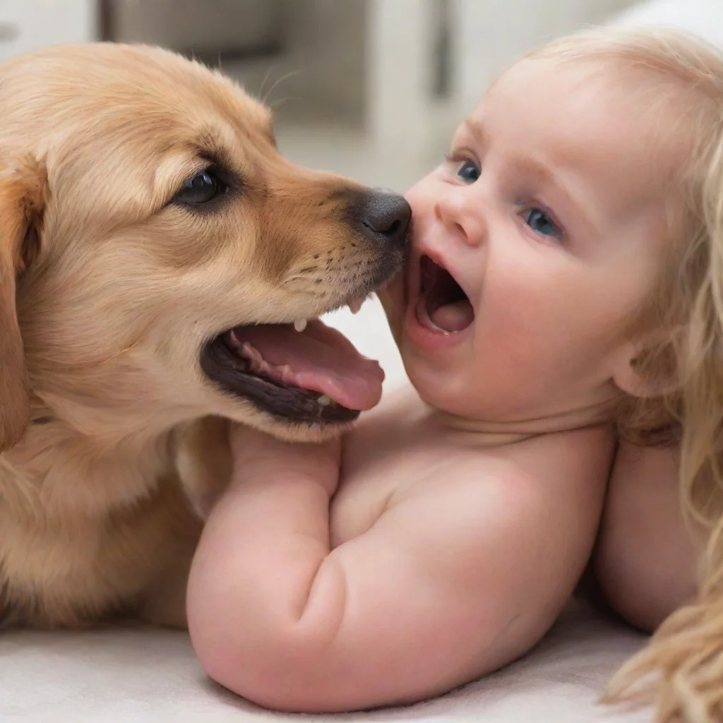 aidog biting a baby