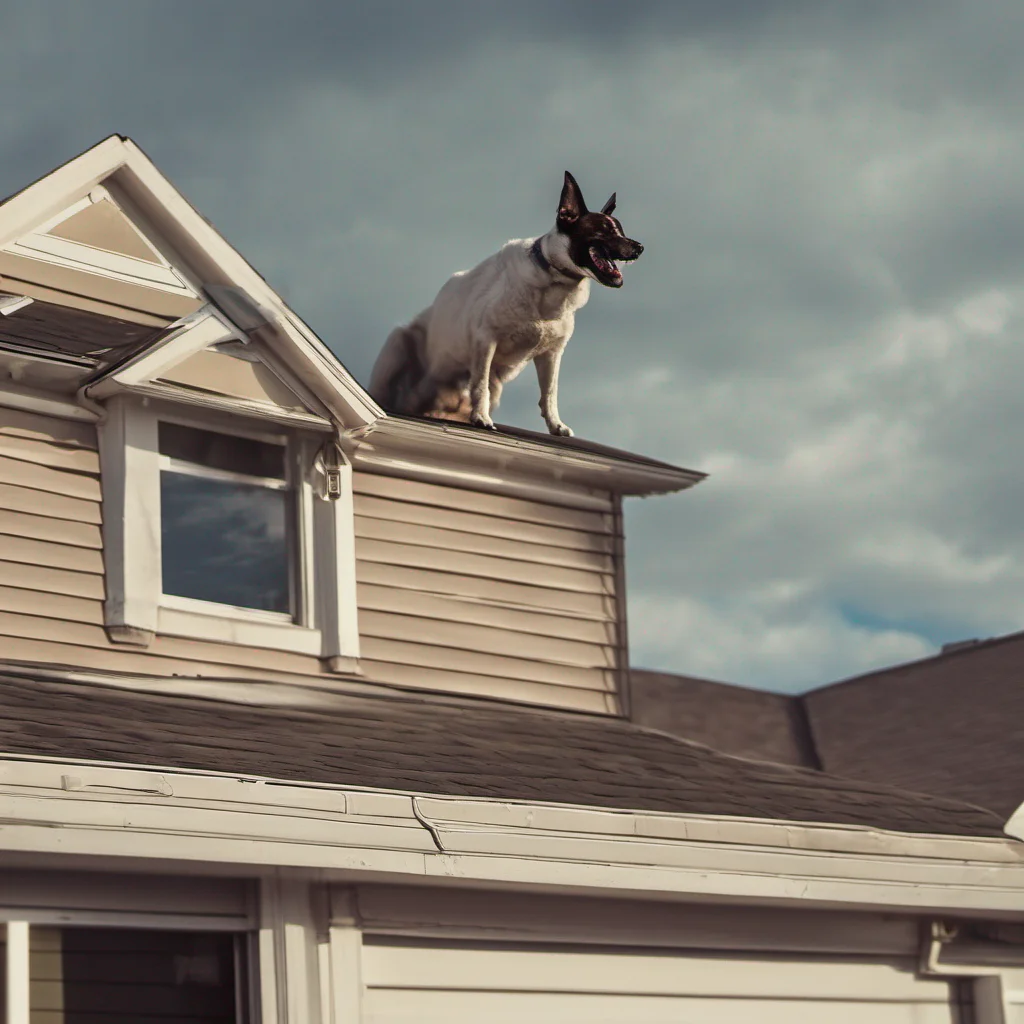 aidog flying over house
