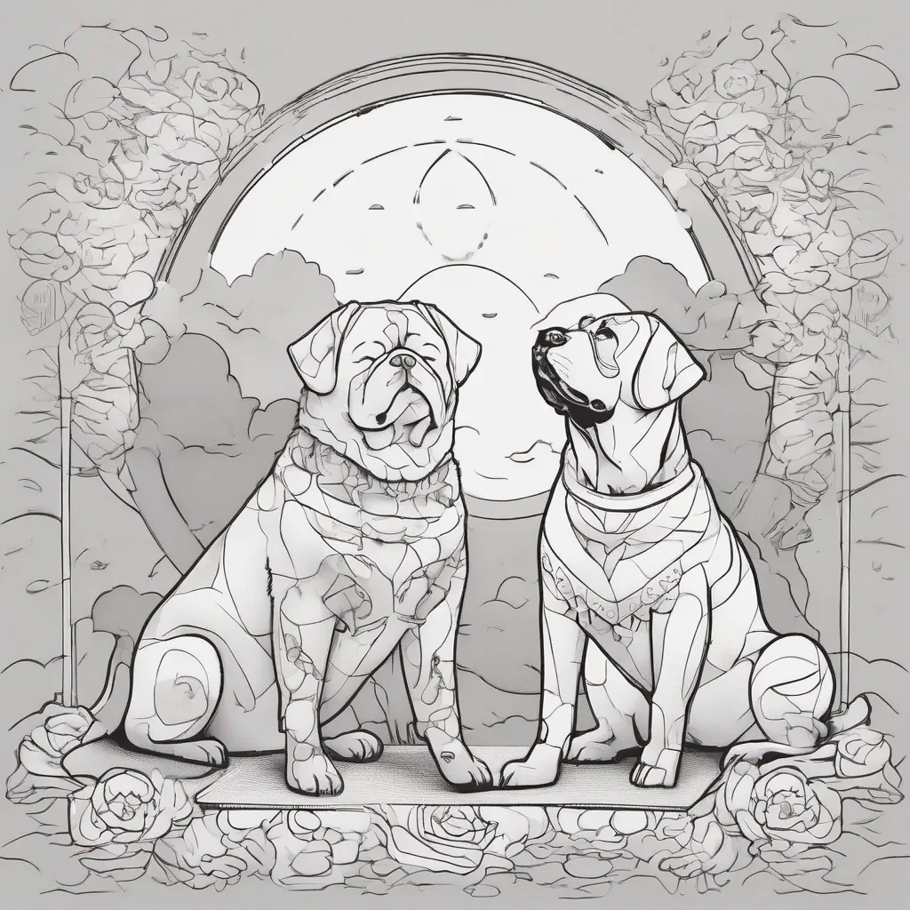 dogs meditating line art confident engaging wow artstation art 3