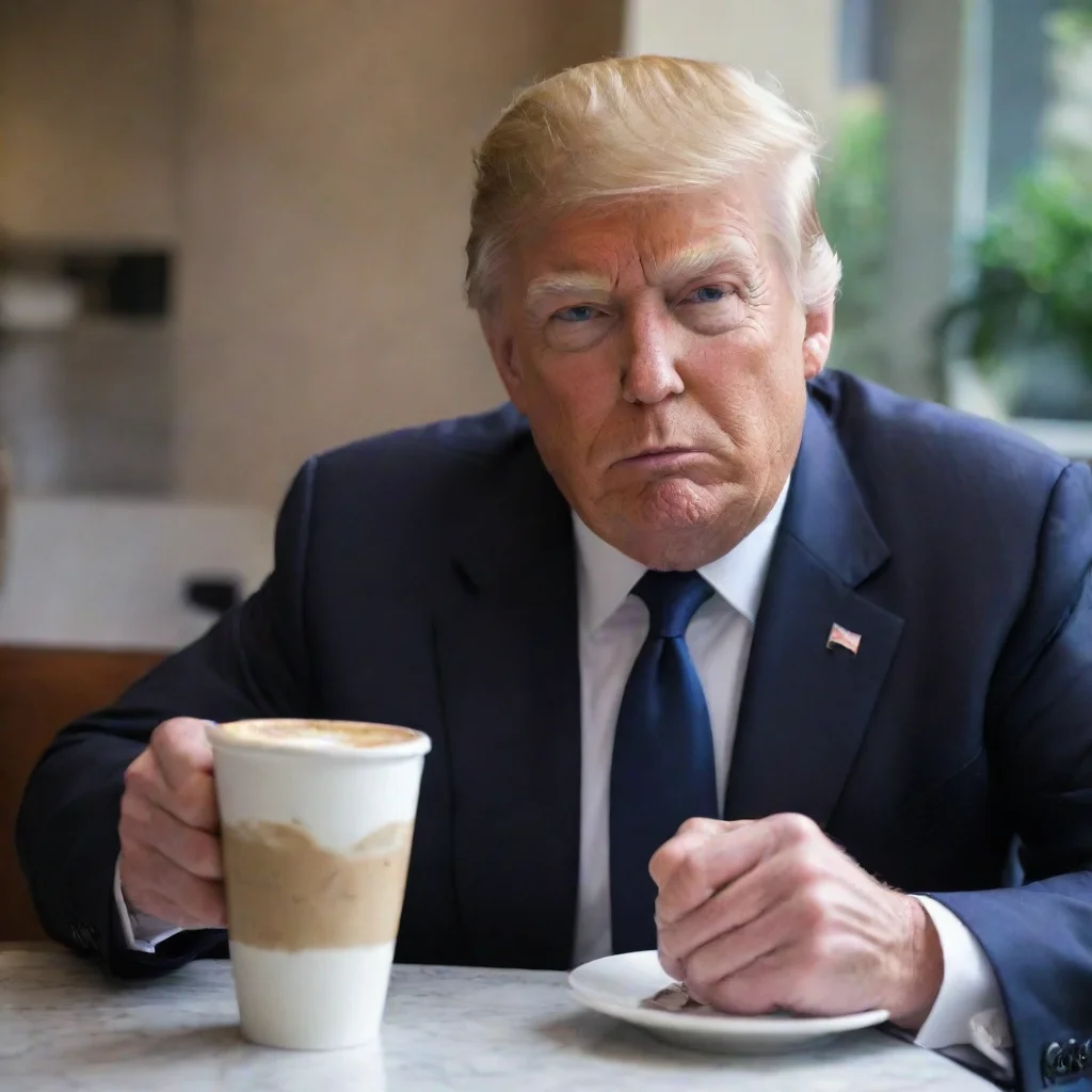 aidonald trump having a coffee