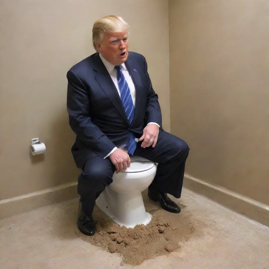 aidonald trump pooping very hard
