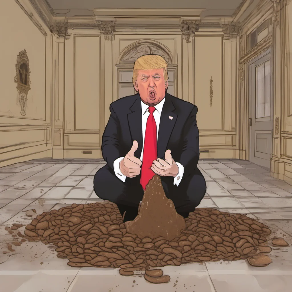 donald trump with poop