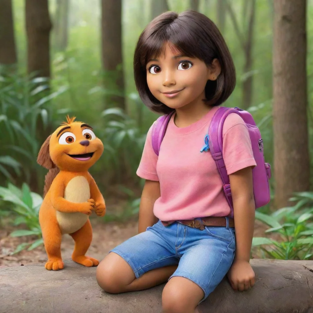 aidora the explorer on a smoke break with swiper