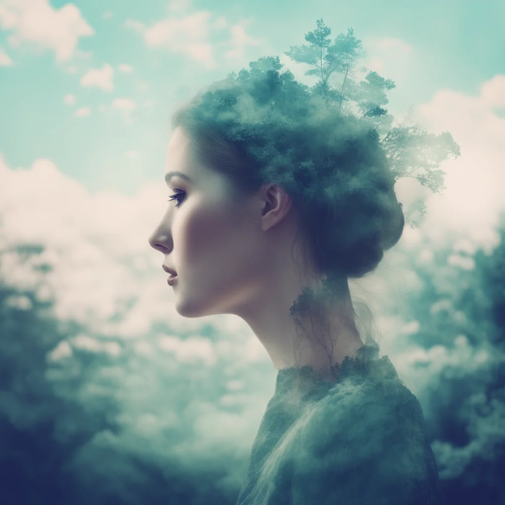 double exposure double exposure portrait beautiful side profile face with double exposed background fantasy environment epic surroundings idillic setting calm amazing awesome portrait 2