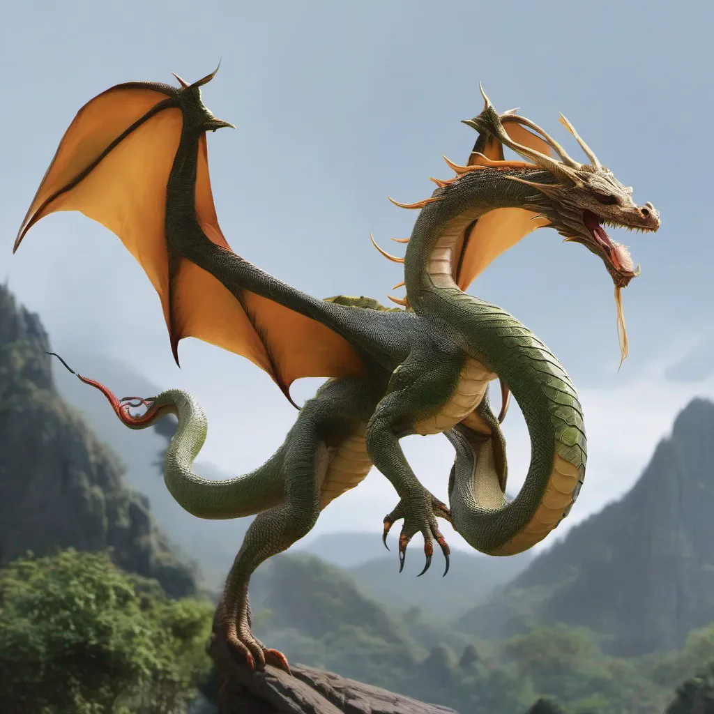 aidragon back legs snake flying dragon wings only flying long neck long tail big legless environment beauty amazing awesome portrait 2