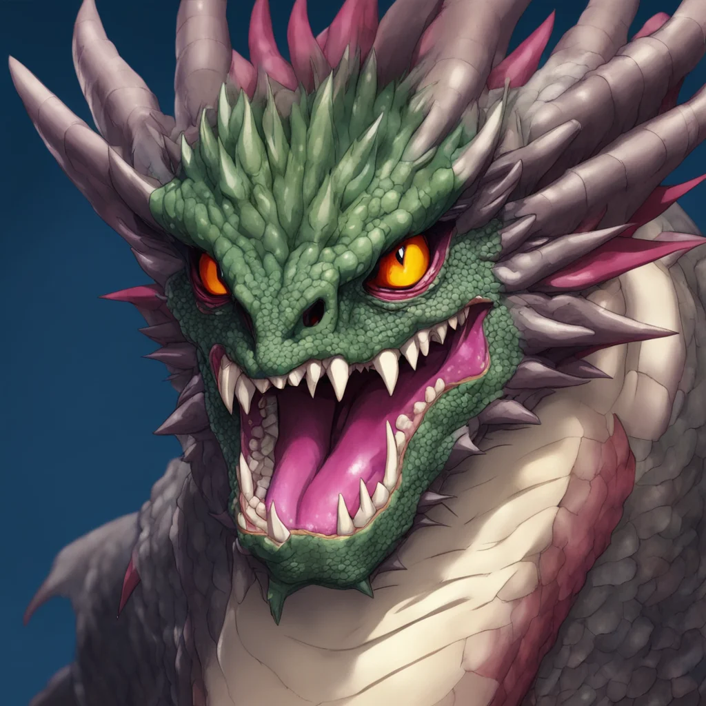 dragon mouth open anime