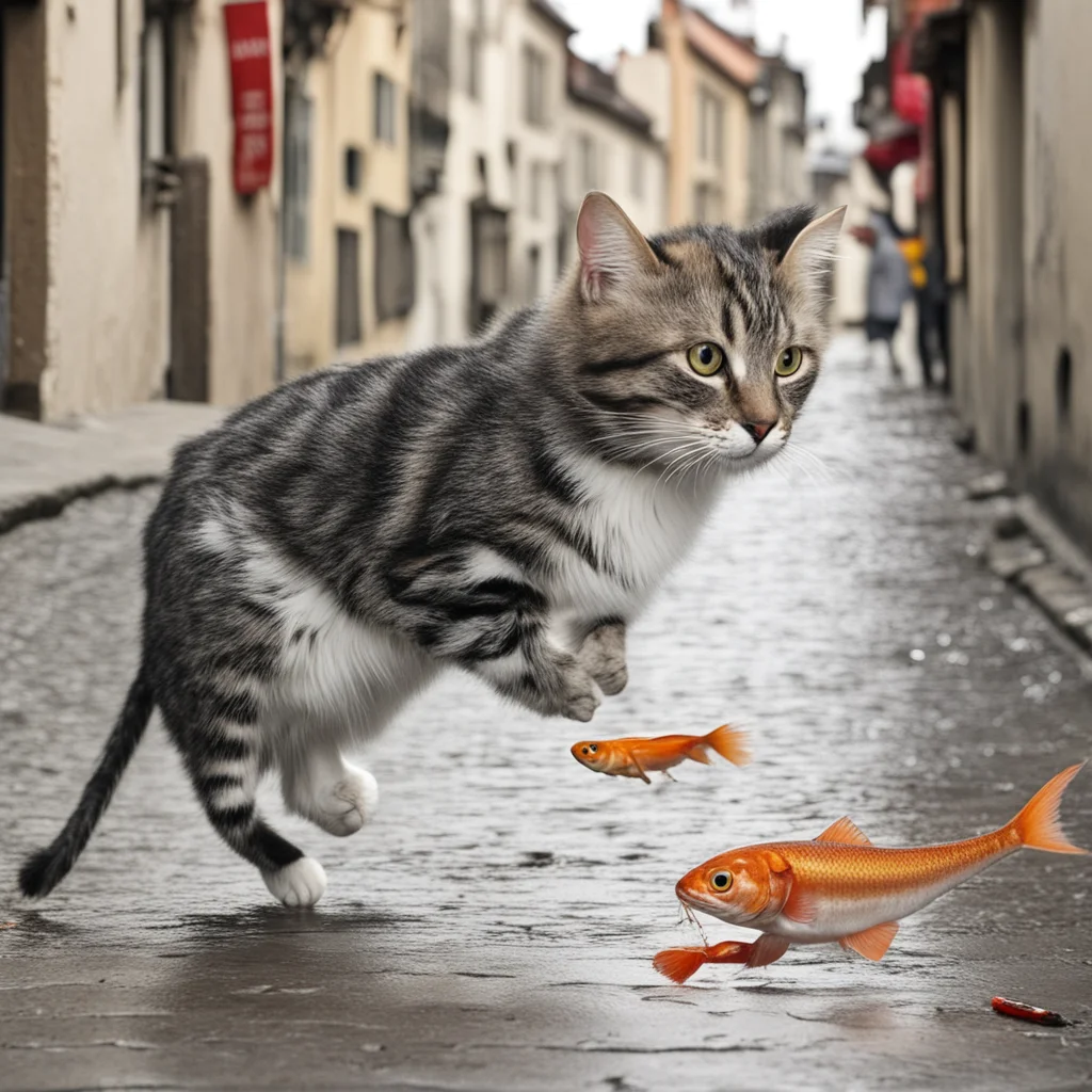 draw cat with live fish running out from czech people amazing awesome portrait 2