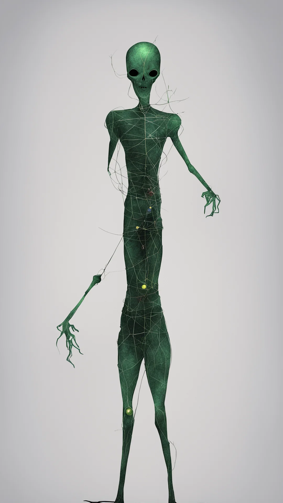 draw me a stickman that conduces a clan named voltara tall