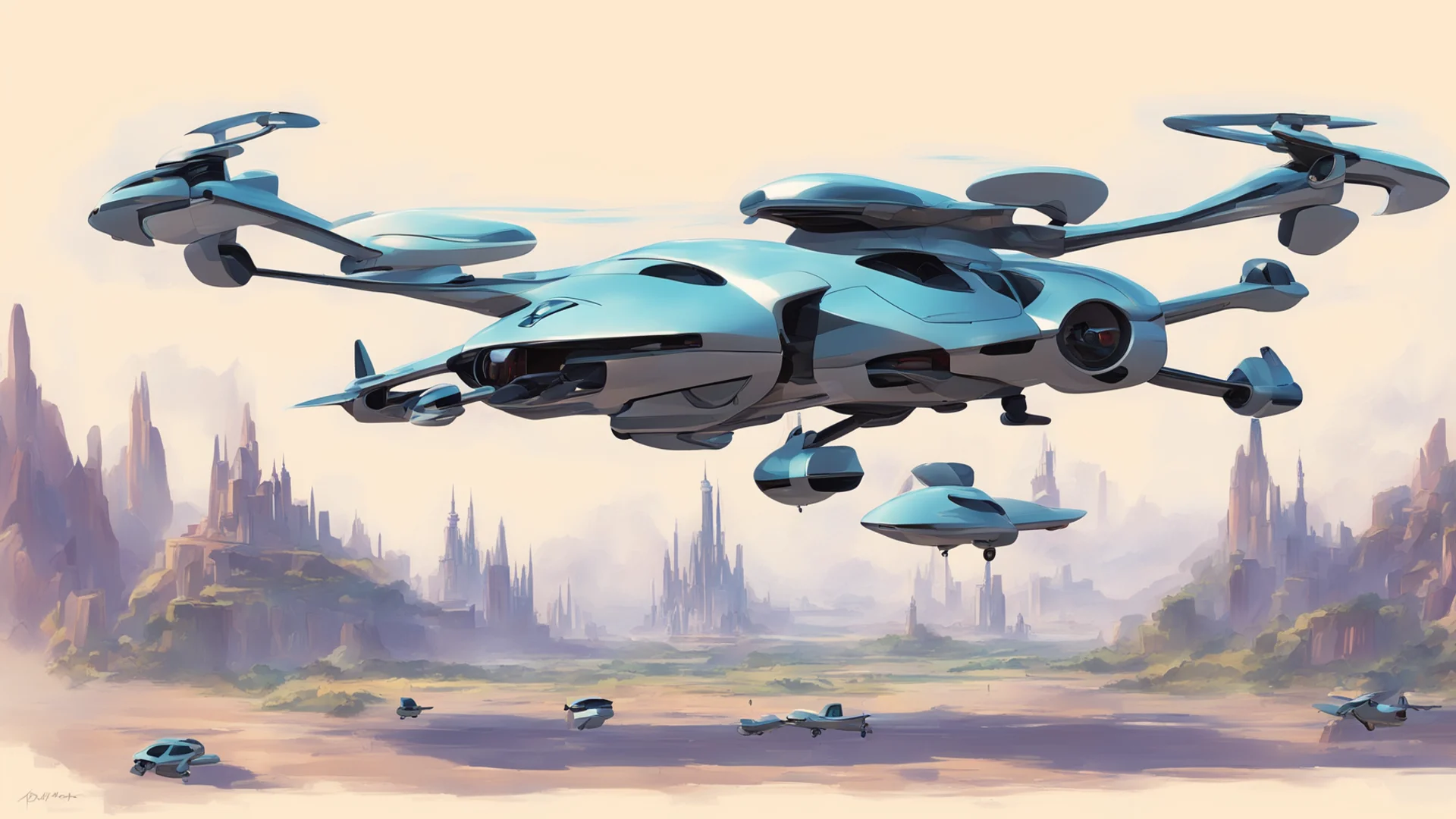 aidrone companion disney style concept art confident engaging wow artstation art 3 wide