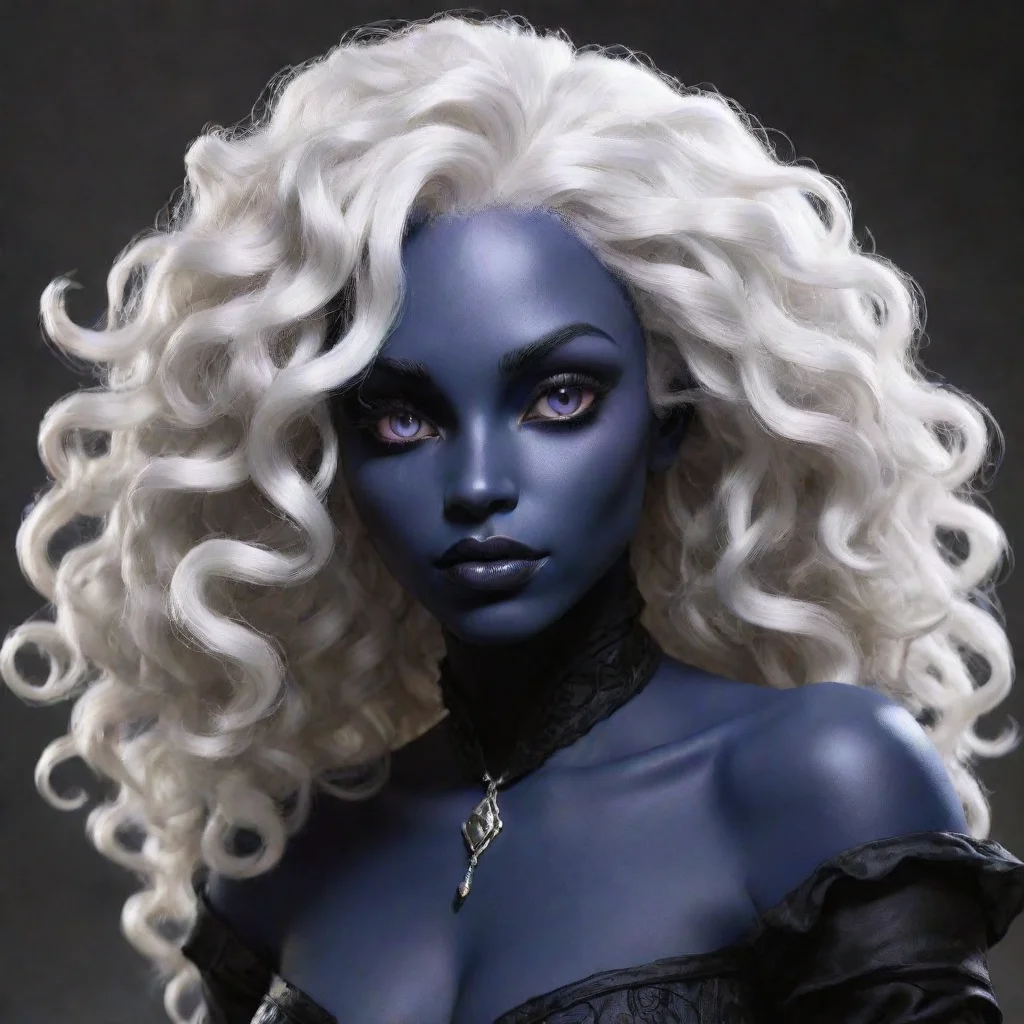 drow with curly hair