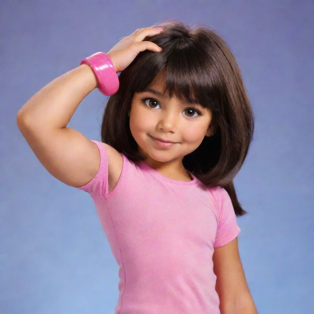 aiearly puberty dora the explorer biceps flex