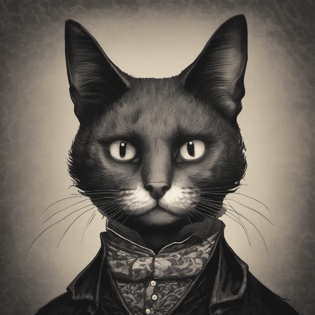 aiedgar allan poe as an anthropomorphic cat