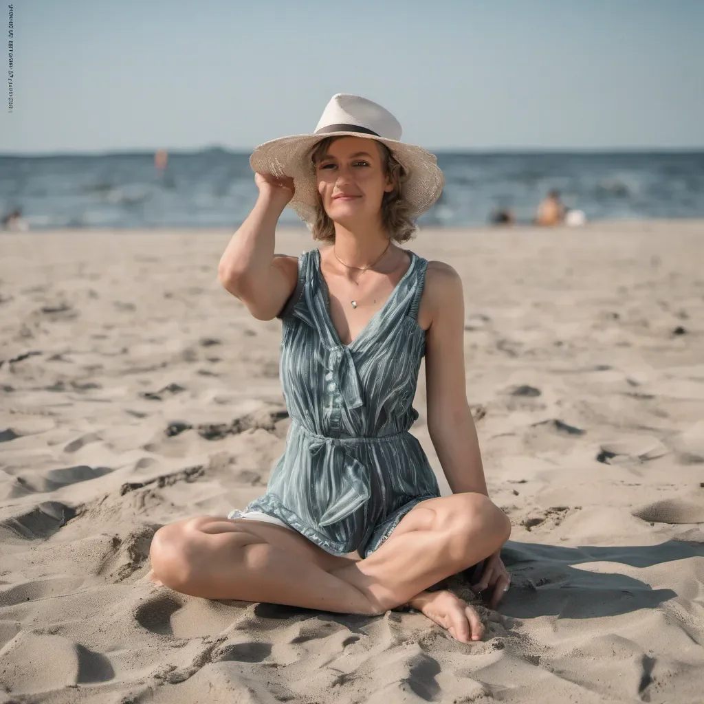 eine frau am strand confident engaging wow artstation art 3