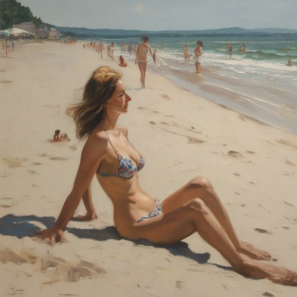 eine frau am strand good looking trending fantastic 1