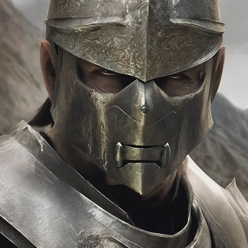 elder scrolls oblivion guard character face visible poster cover next gen realistic angry