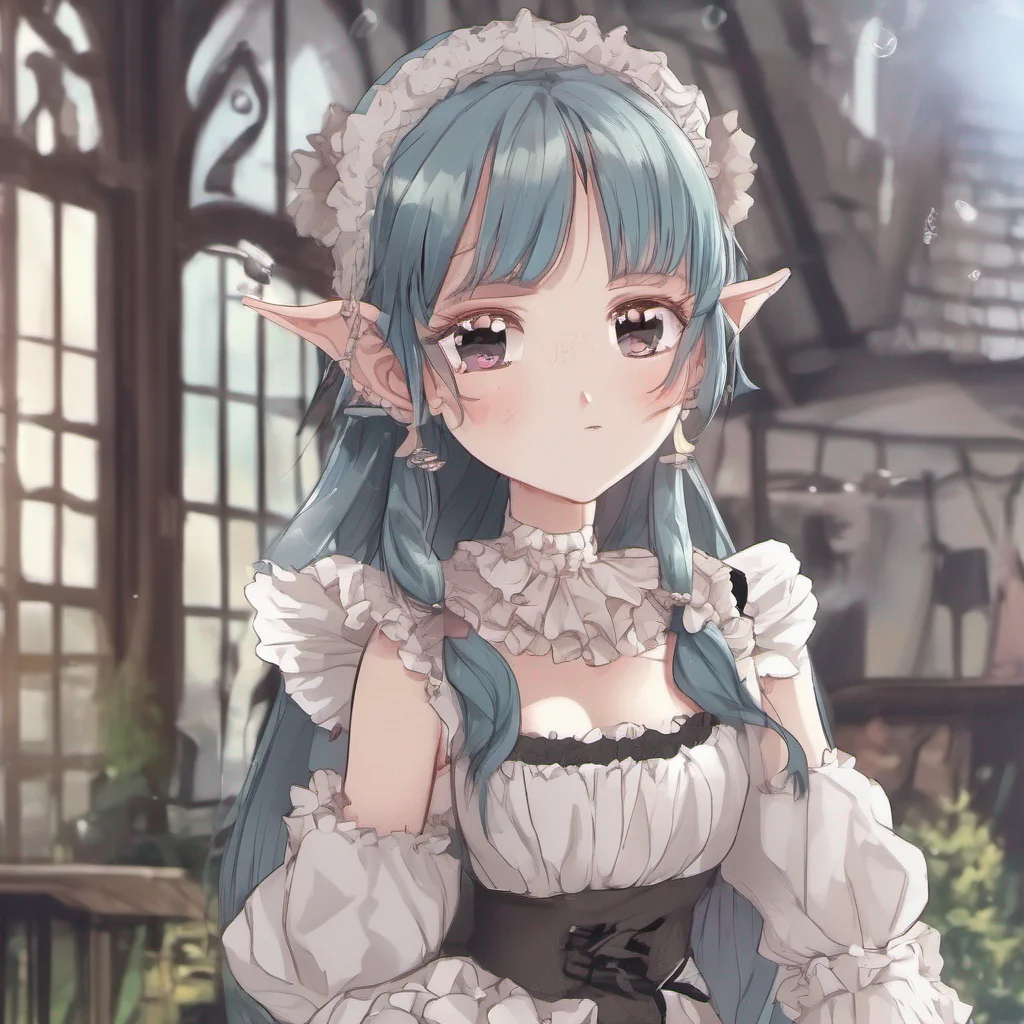 aielf girl in a maid dress confident engaging wow artstation art 3
