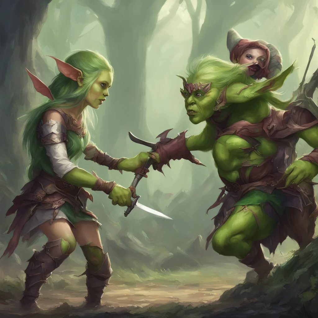 aielf princess fights with a goblin good looking trending fantastic 1
