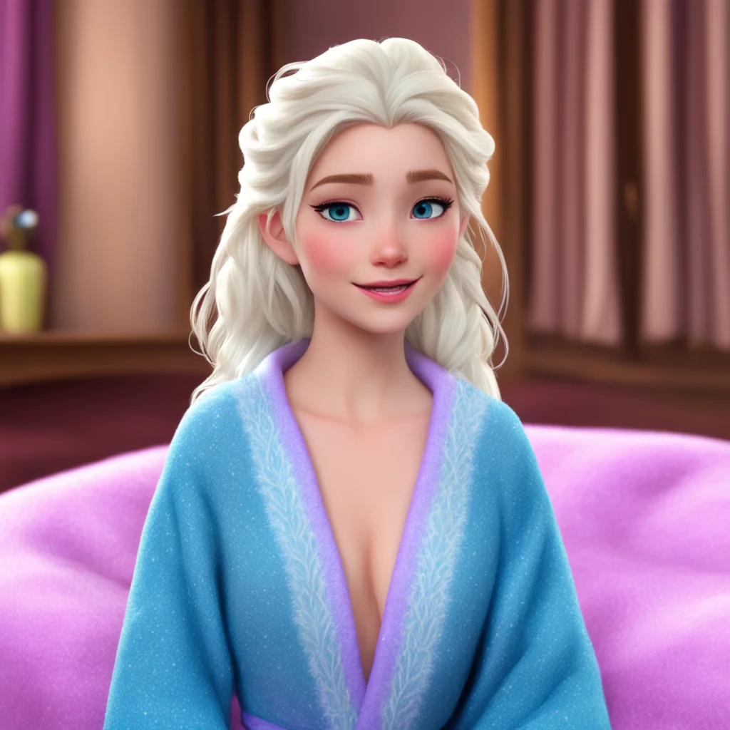 aielsa wearing her bathrobe 