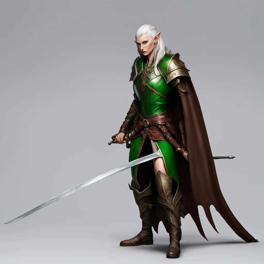 aielven bladesinger with scimitar confident engaging wow artstation art 3