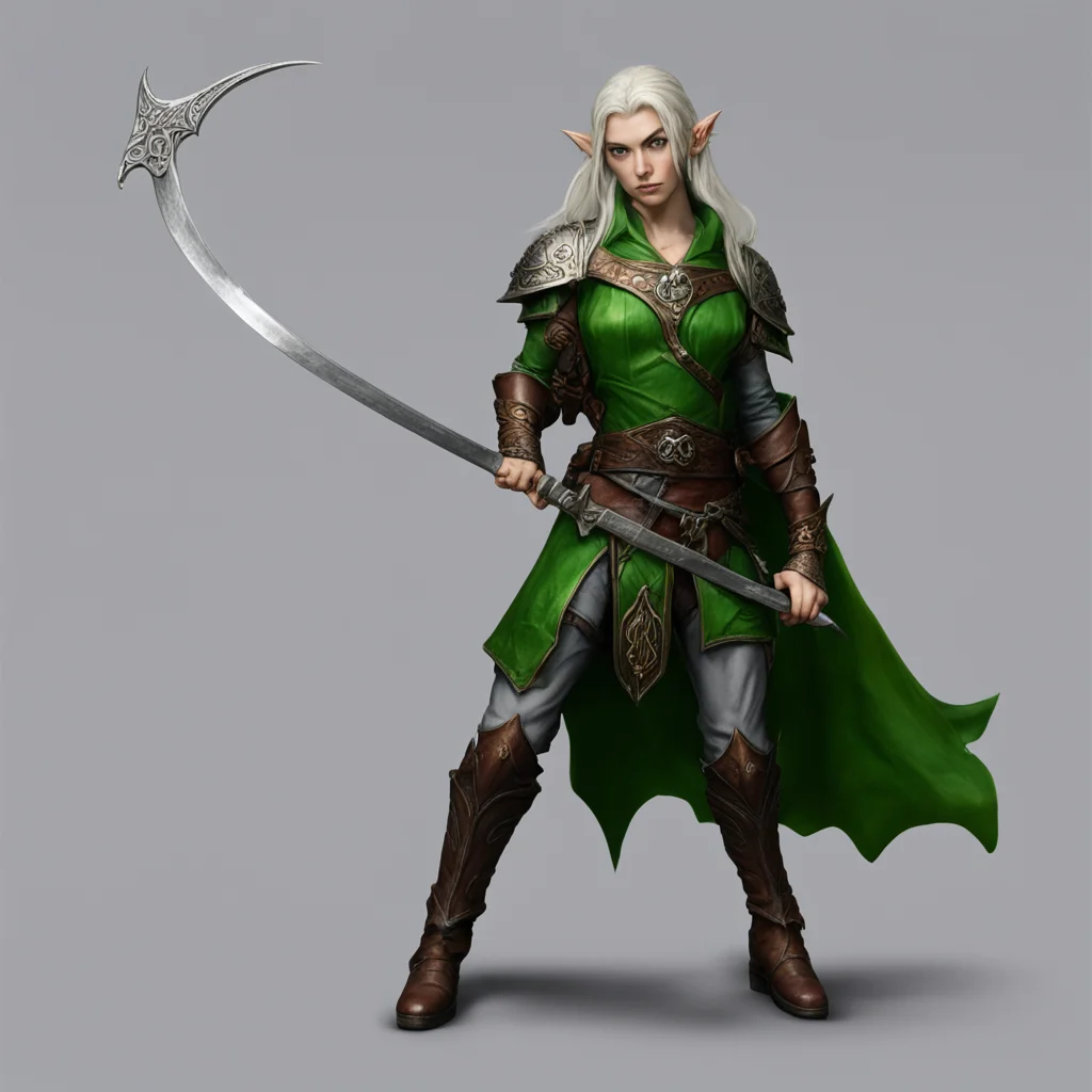 aielven bladesinger with scimitar