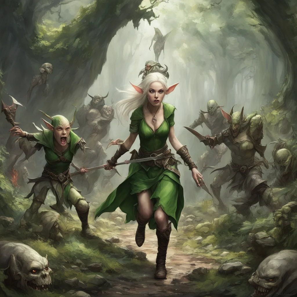 aielven maid ambushed by goblins amazing awesome portrait 2