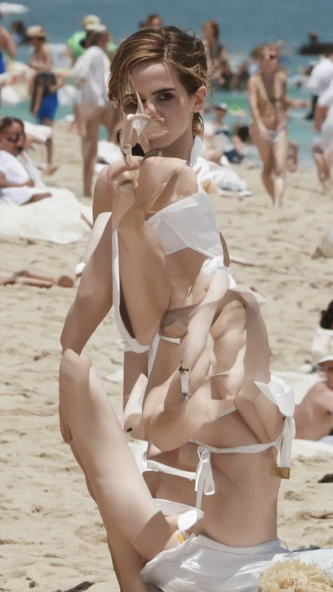 emma watson white bikini tall
