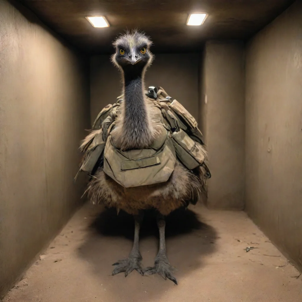 aiemu in a bunker wearing combat gear