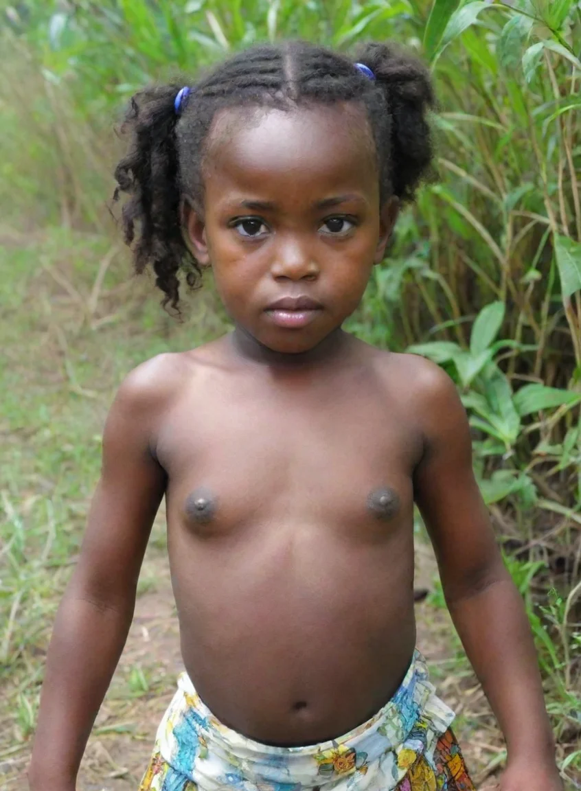 aienfant fille congolaise gros seins dans la savanne portrait43