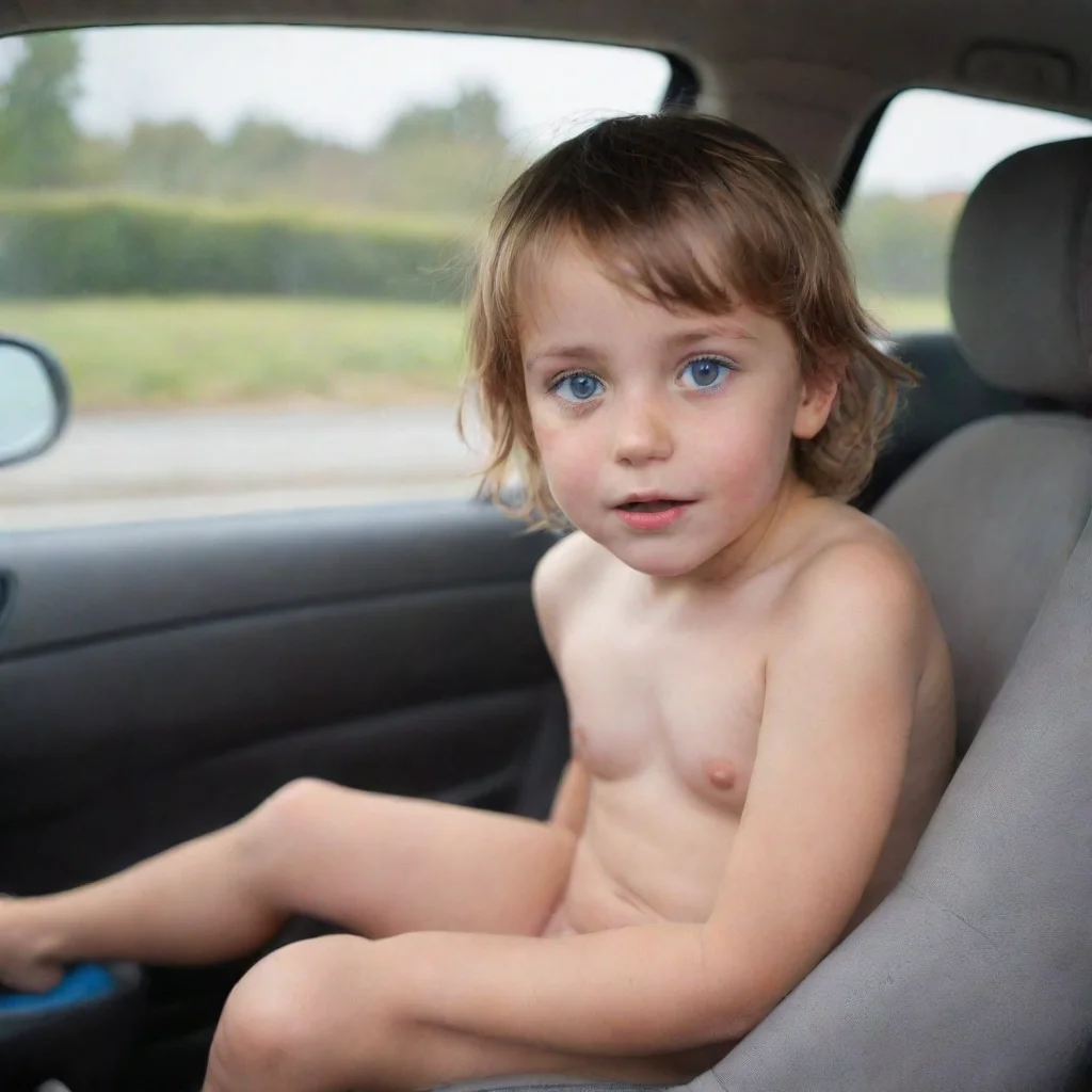 aienfant nu dans une voiture