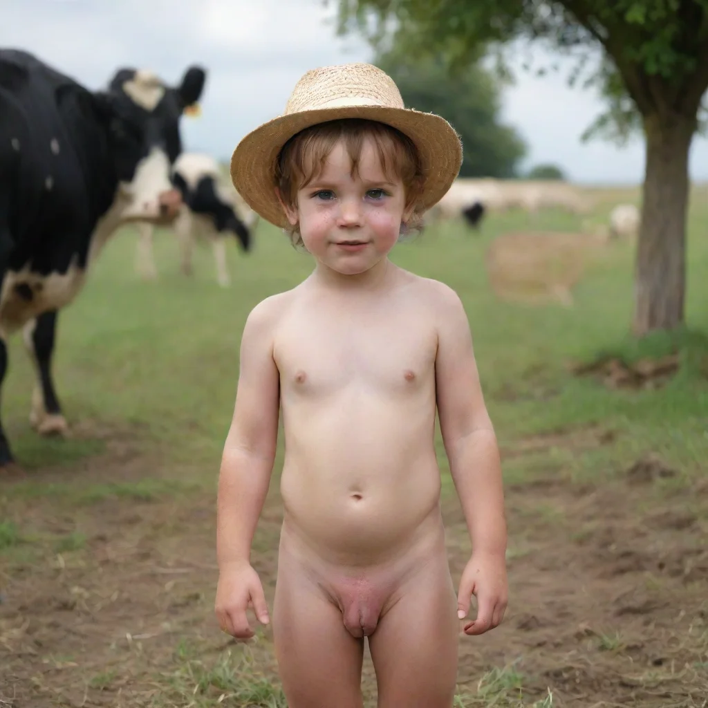 aienfant nu vache