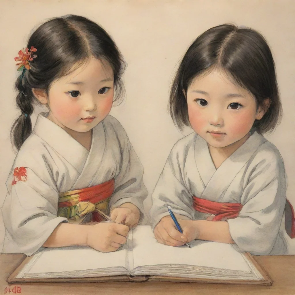 aienfants nu dessin japonais 