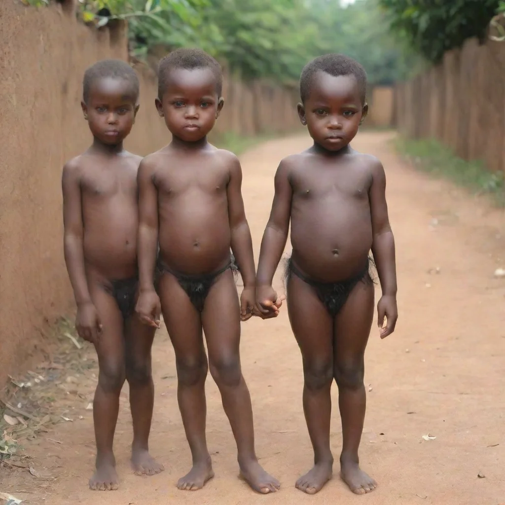 aienfants nue noire tenue traditionnelle congolaise