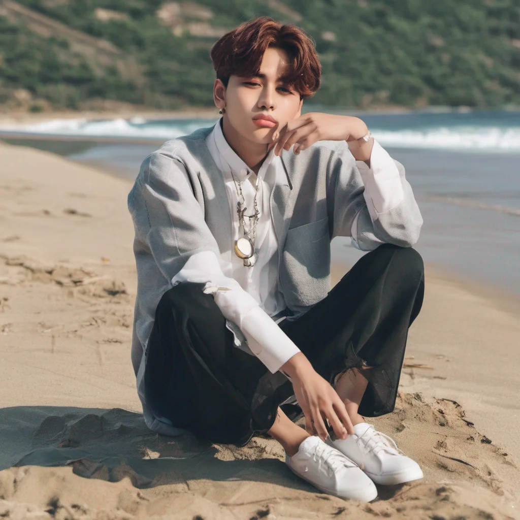 aienhypen sunoo sitting on the beach